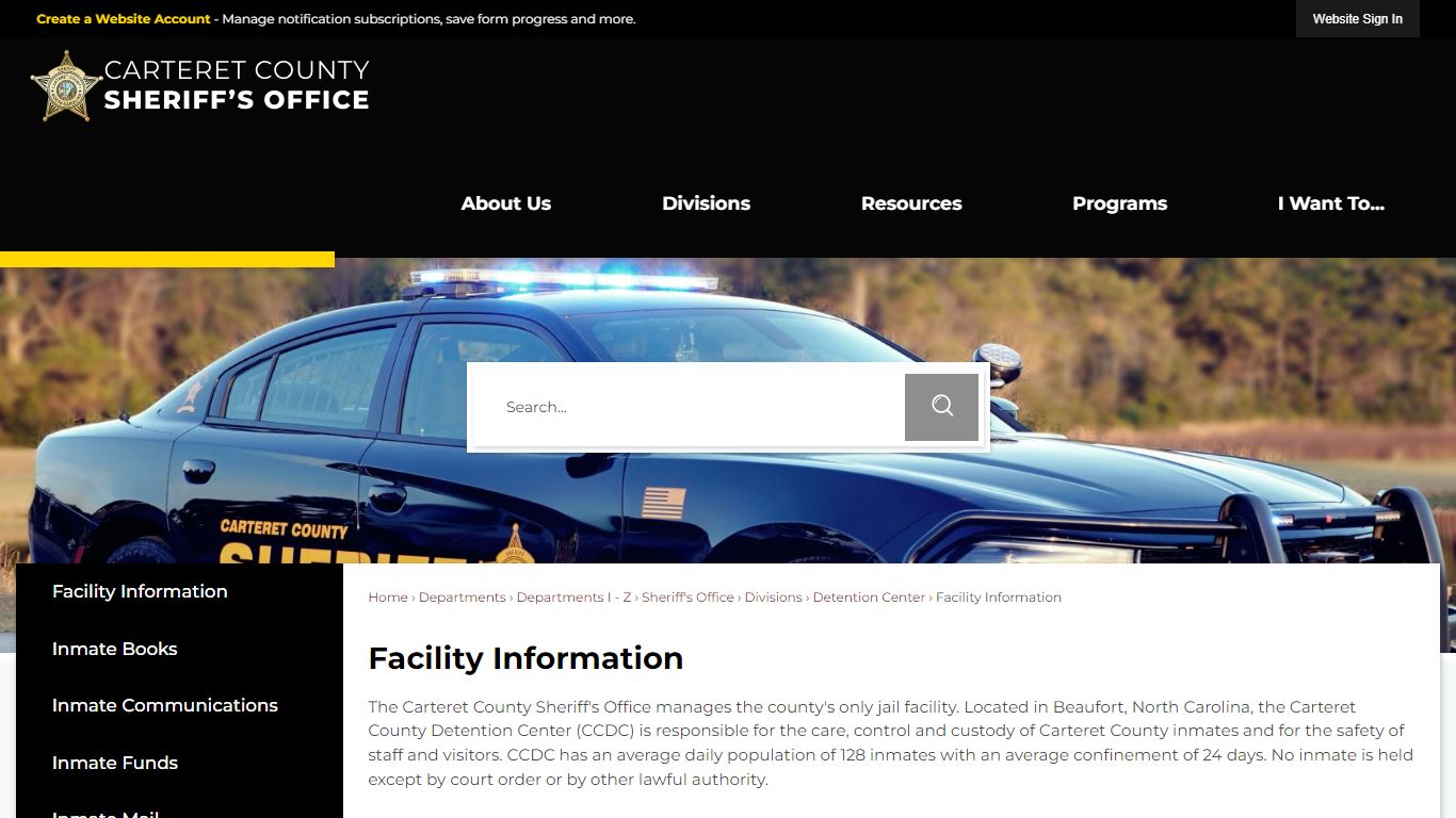 Facility Information | Carteret County, NC - Official Website